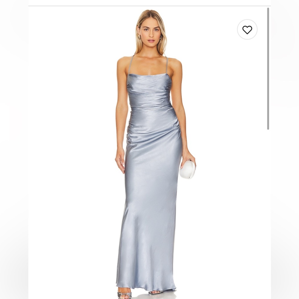 Shona Joy , La Lune Lace Back Maxi Dress in Powder Blue